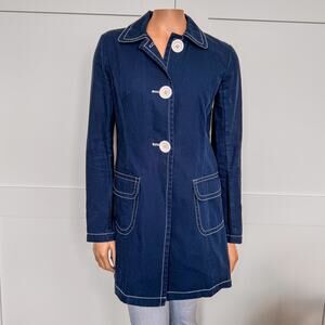 Libertine for Target, Navy Trench Coat/Jacket w/ Oversized Buttons-Women’s Small
